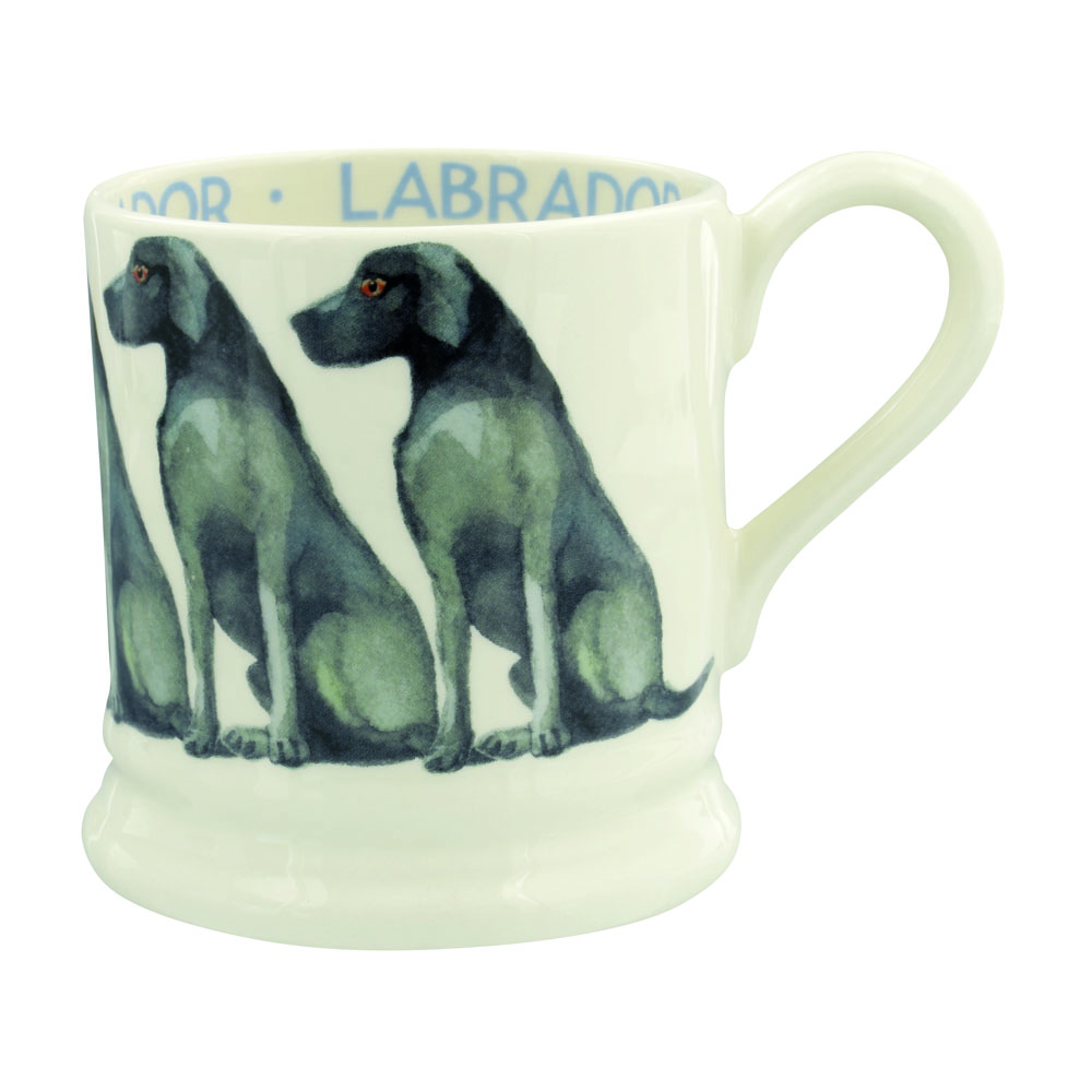 Emma Bridgewater - Black Labrador Half Pint Mug - Rustic Heart