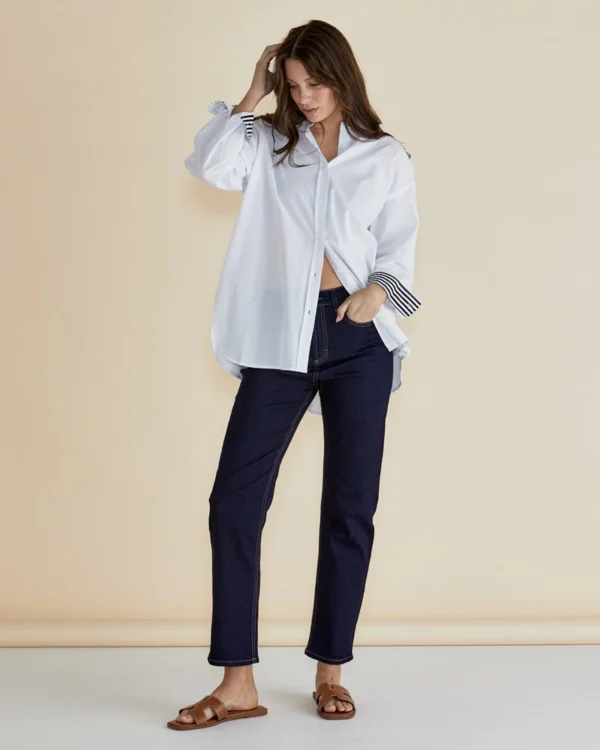 Betty Basics - White Claire Classic Shirt - Image 4