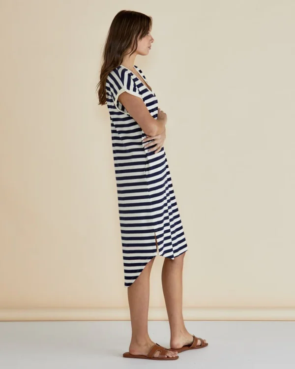 Betty Basics - Navy/Cream Stripe Jolene T-Shirt Dress - Image 2