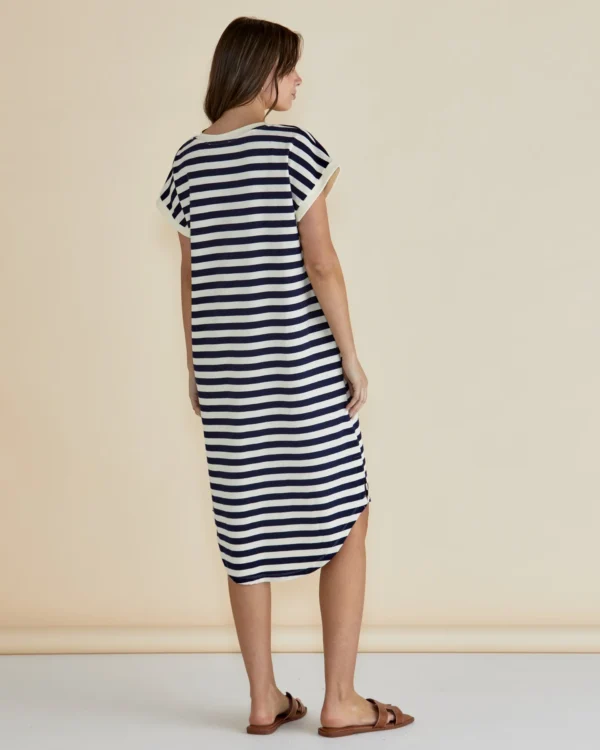 Betty Basics - Navy/Cream Stripe Jolene T-Shirt Dress - Image 3