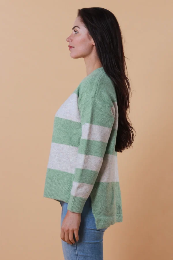 Sage Block Stripe Knit - Image 2