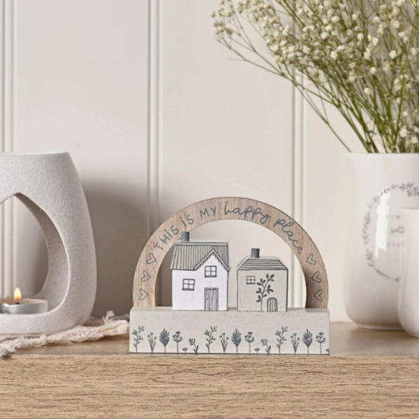 Little Houses Wooden Plaque